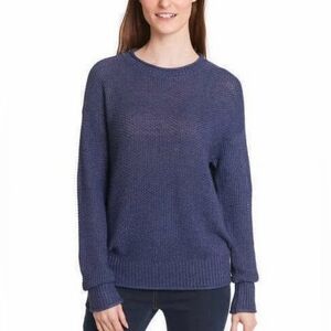 VTG Y2K Jessica Simpson Blue Loose Knit Long Sleeve Lounge Sweater, Size XXL